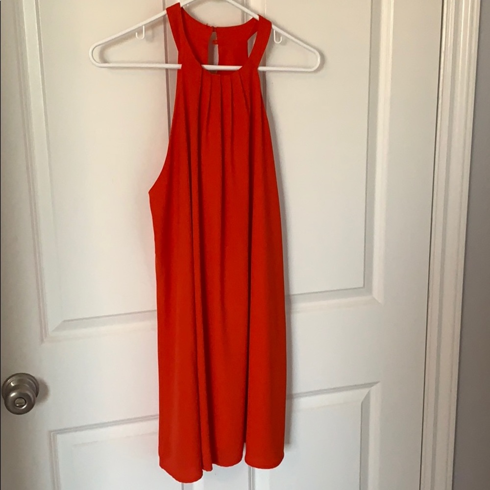High Neck red dress